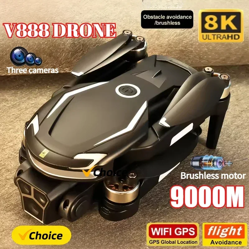 Drone Multispectral - Neue V888 Drohne 8K GPS Dreifach-Kamera